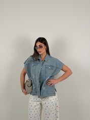 Gilet lungo, aperto sul lato