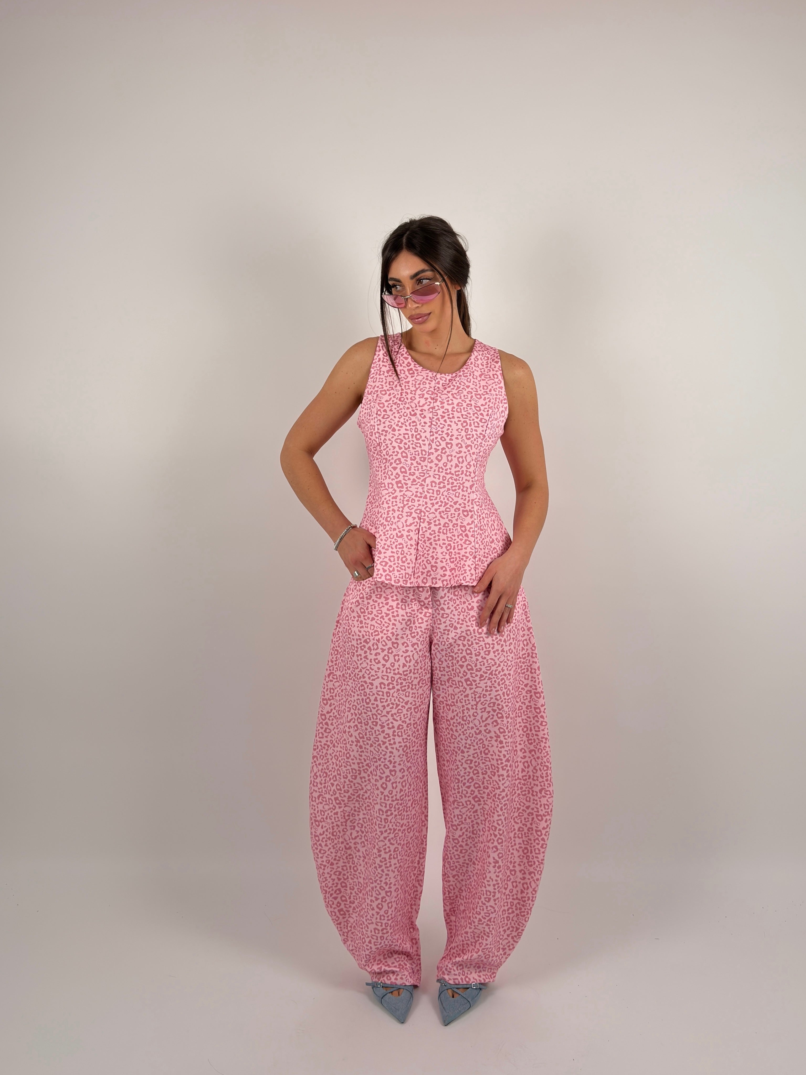 Completo ballon leopardato