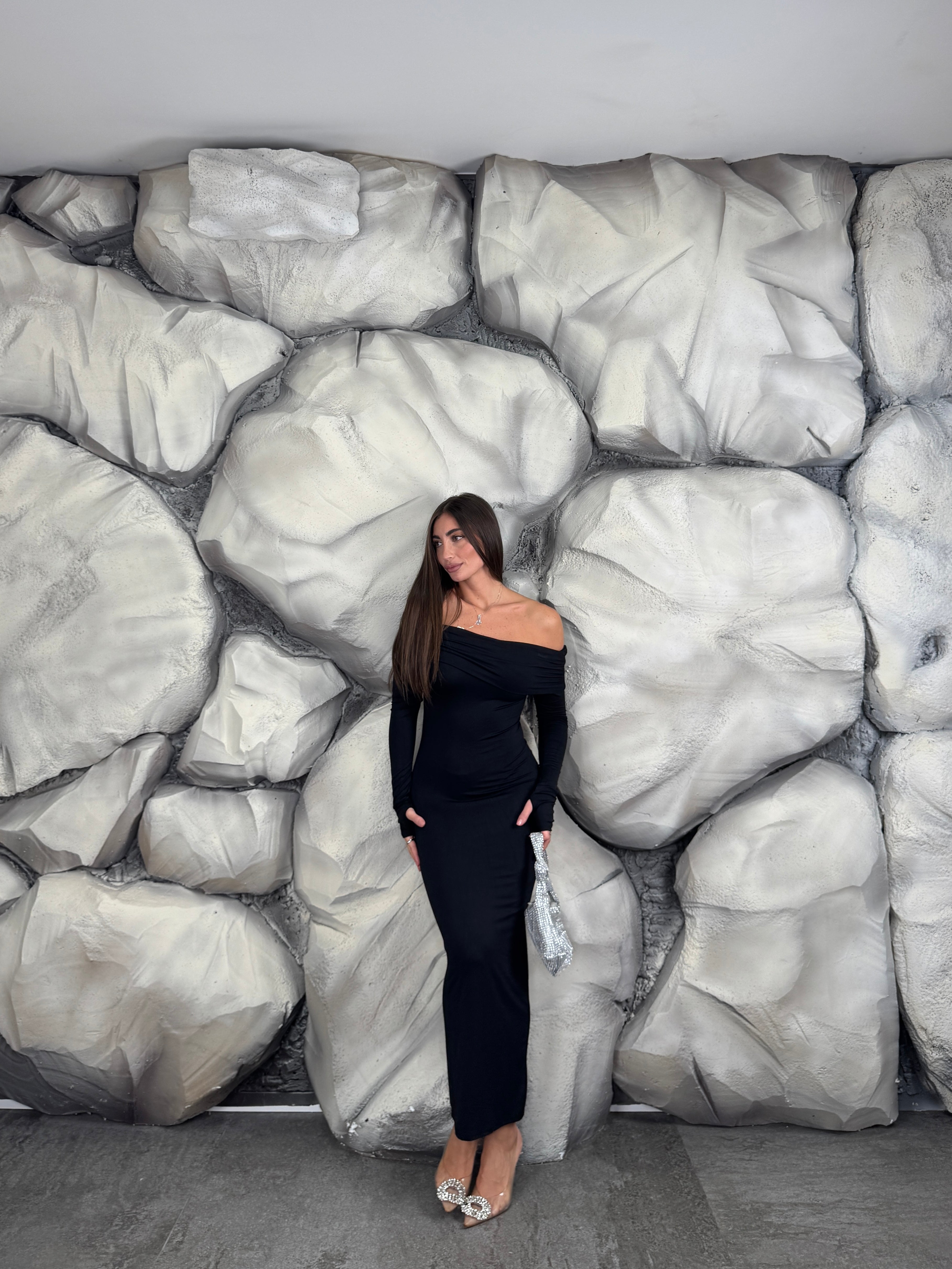 Vestito scollo a barca