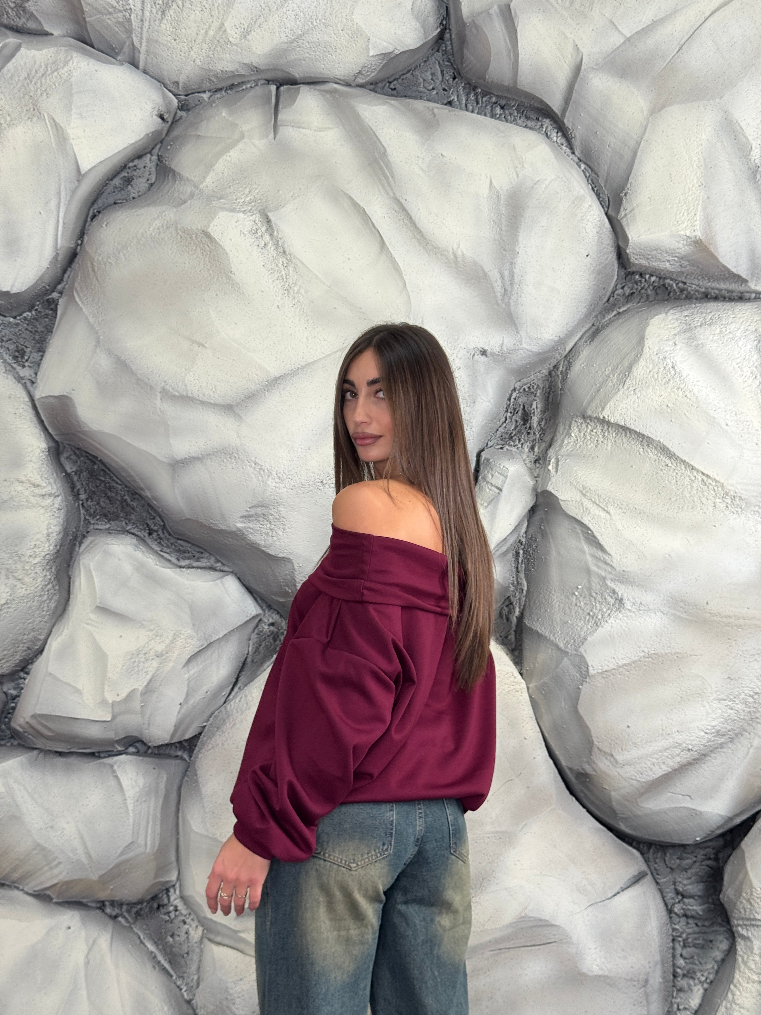 Felpa scollo a barca