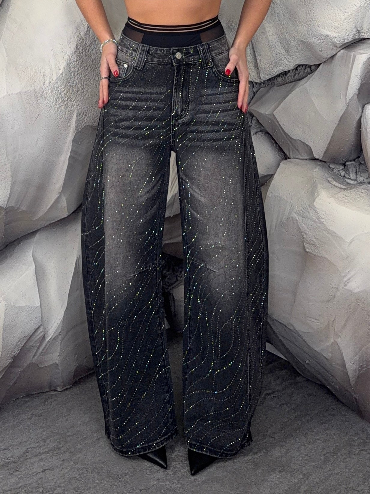 Jeans Waves Shine black