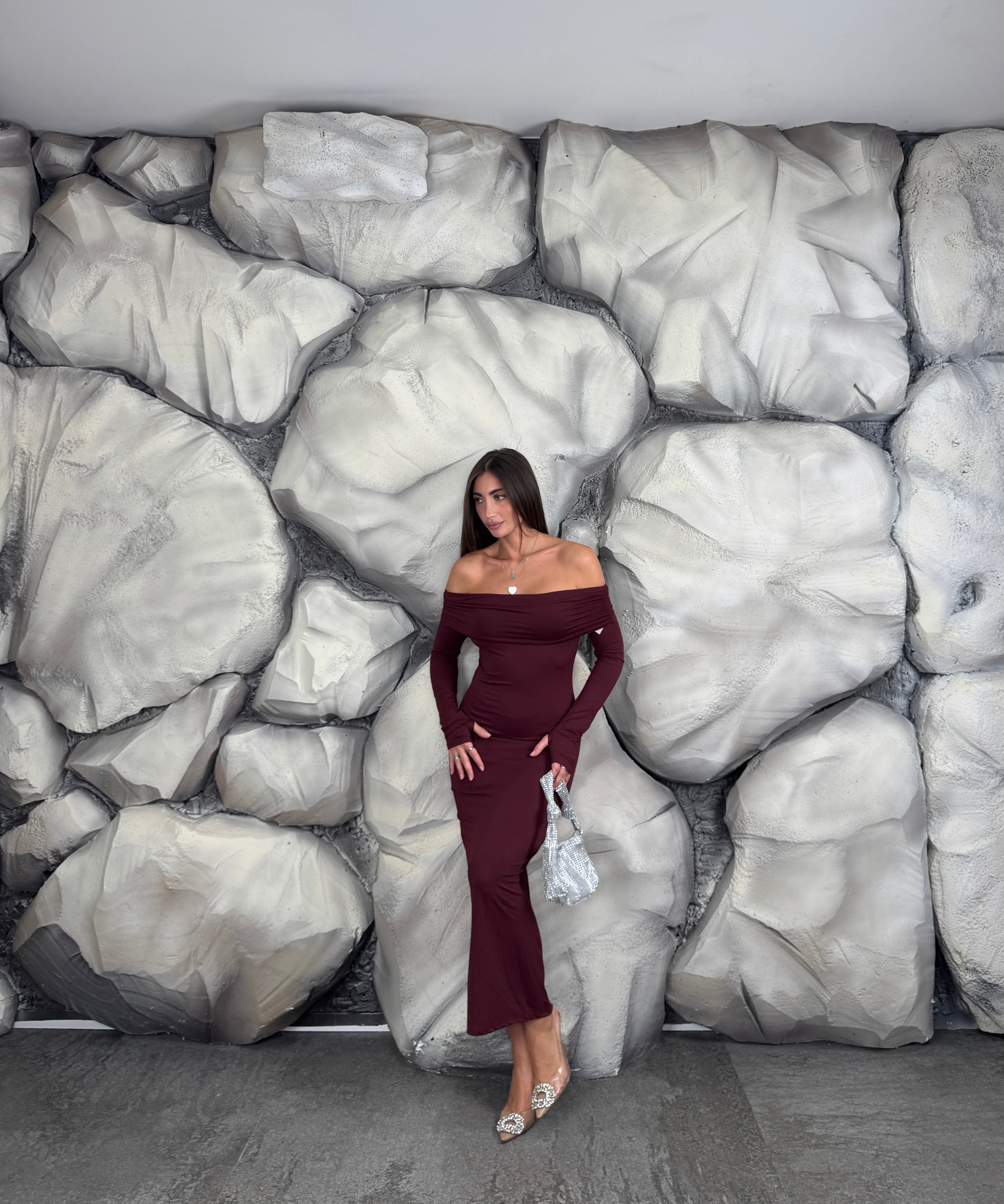 Vestito scollo a barca