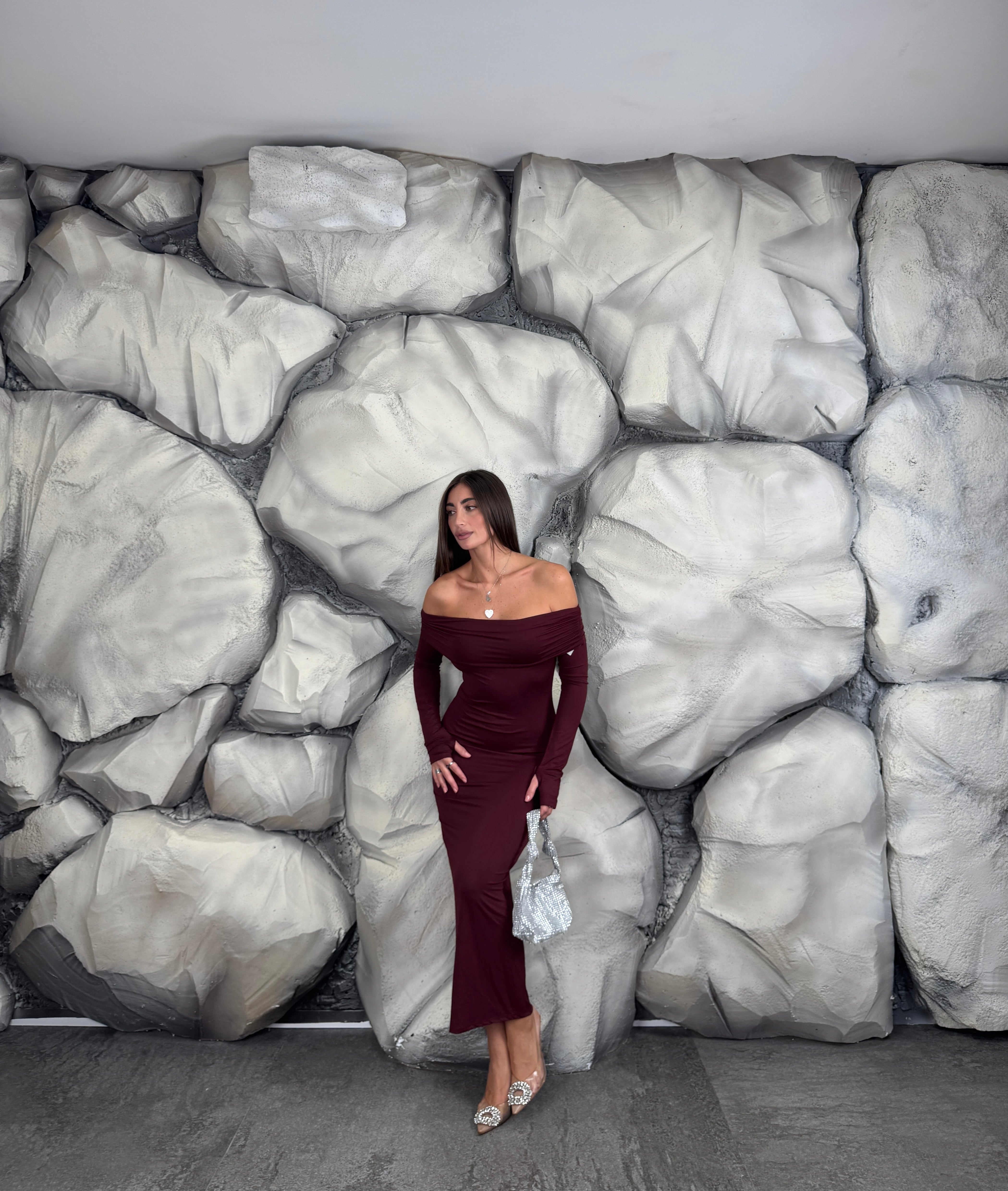 Vestito scollo a barca