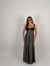 Vestito bicolor lungo
