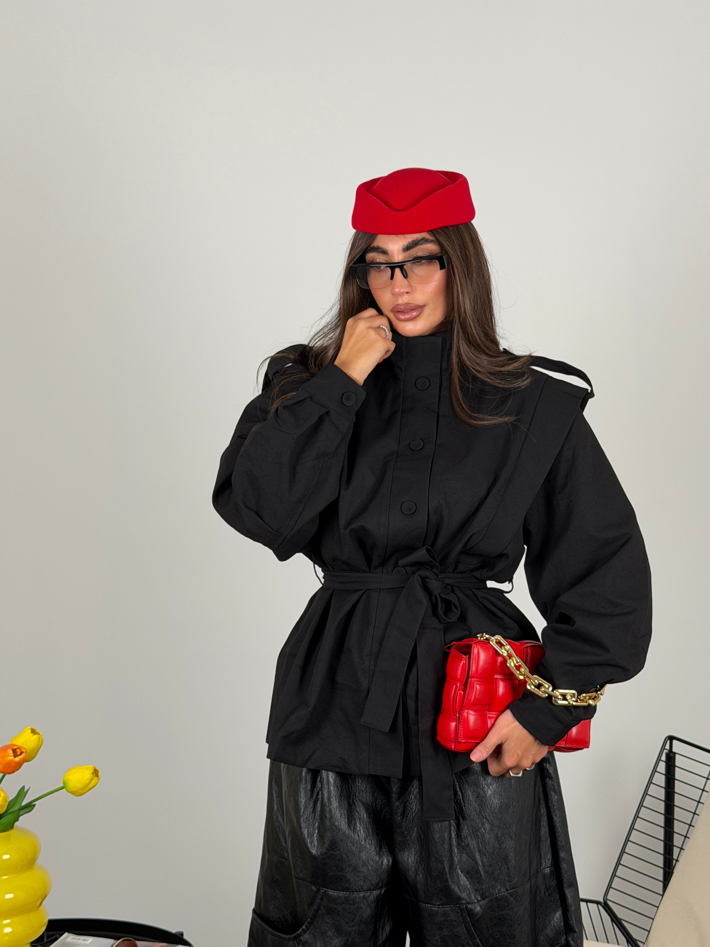 Giacca trench con cintura in vita