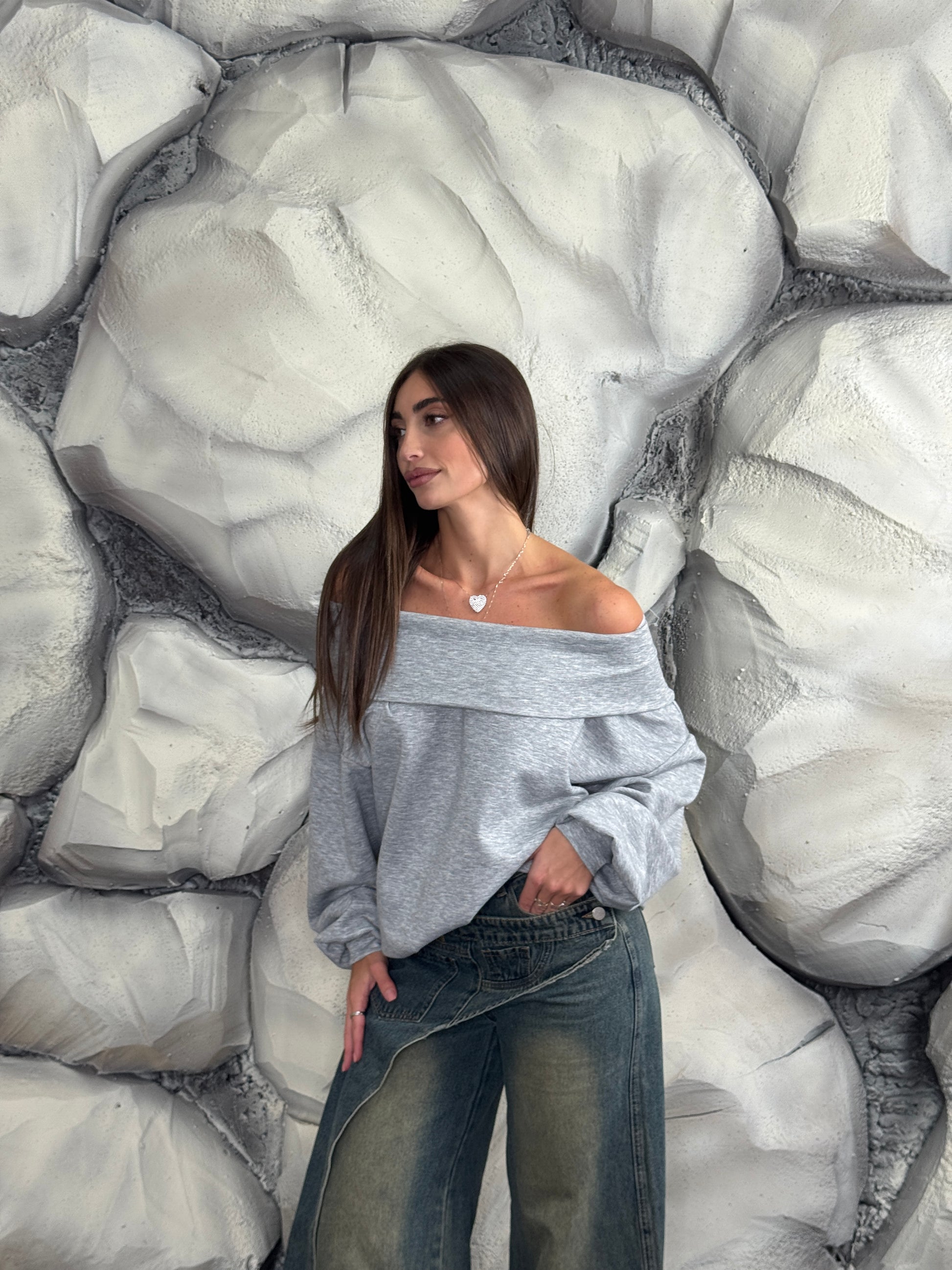 Felpa scollo a barca