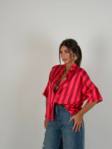 Camicia in raso a righe