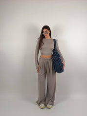 Completo in maglia a costine