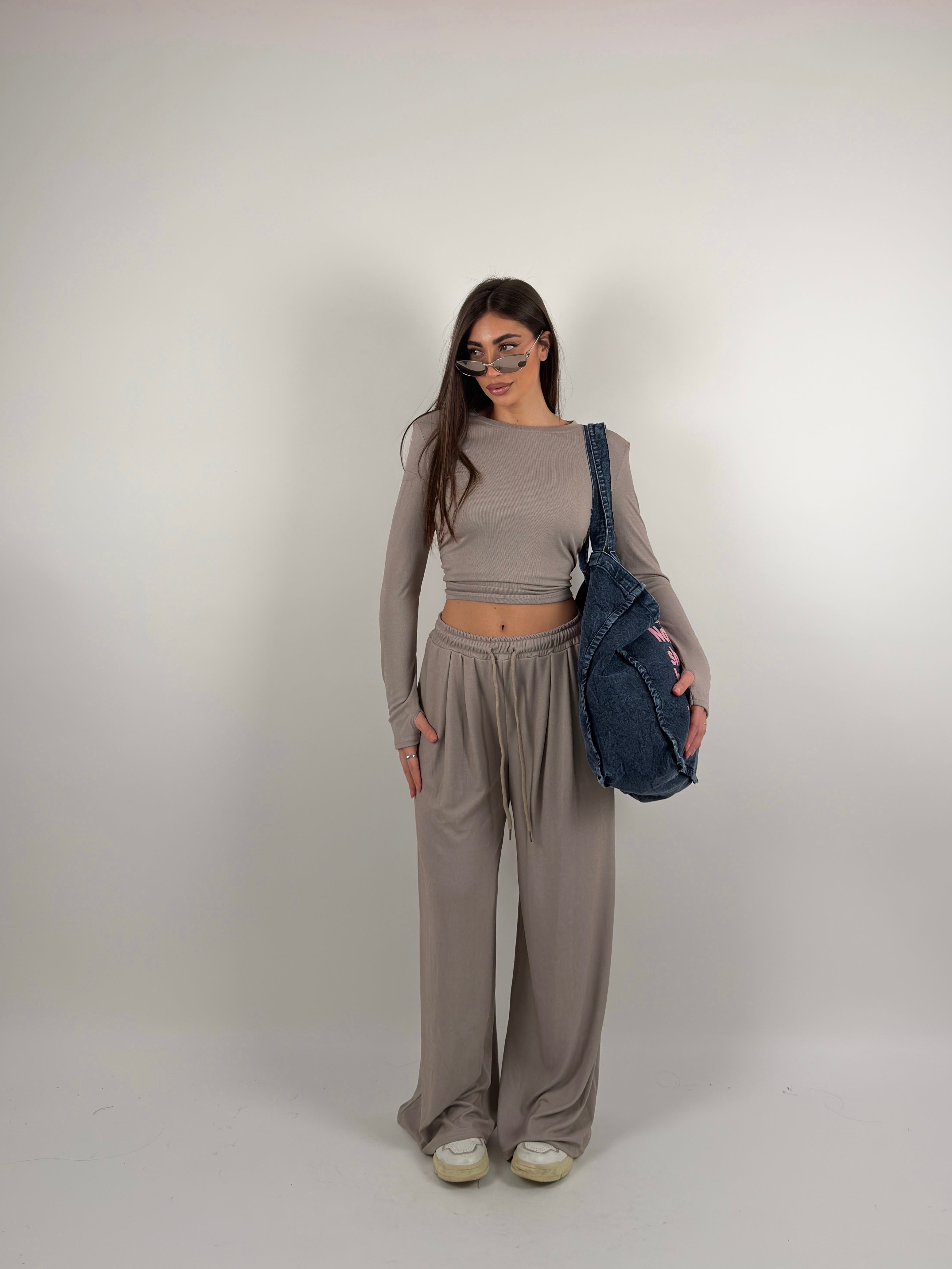 Completo in maglia a costine