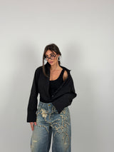 Camicia-body rigata