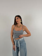 Top cotone a costine