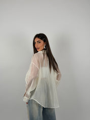 Camicia semivelata oversize