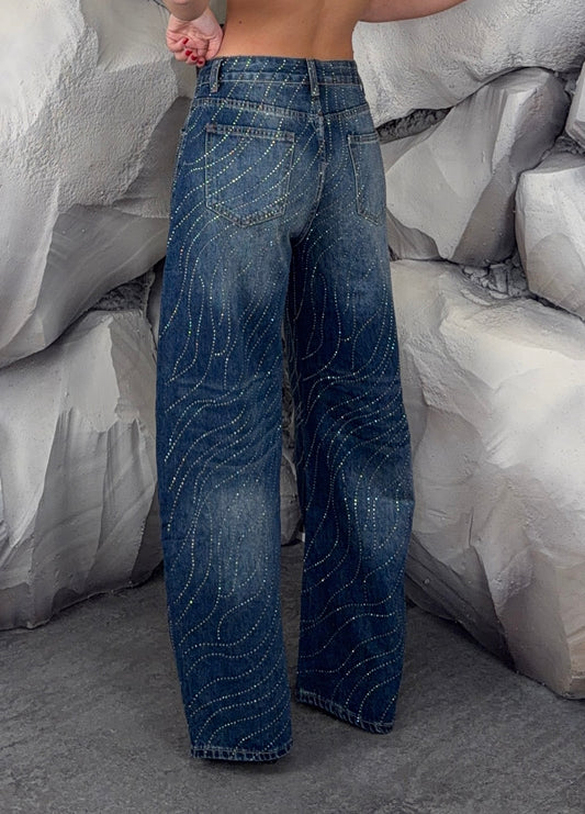 Jeans Waves Shine blue