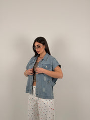 Gilet lungo, aperto sul lato