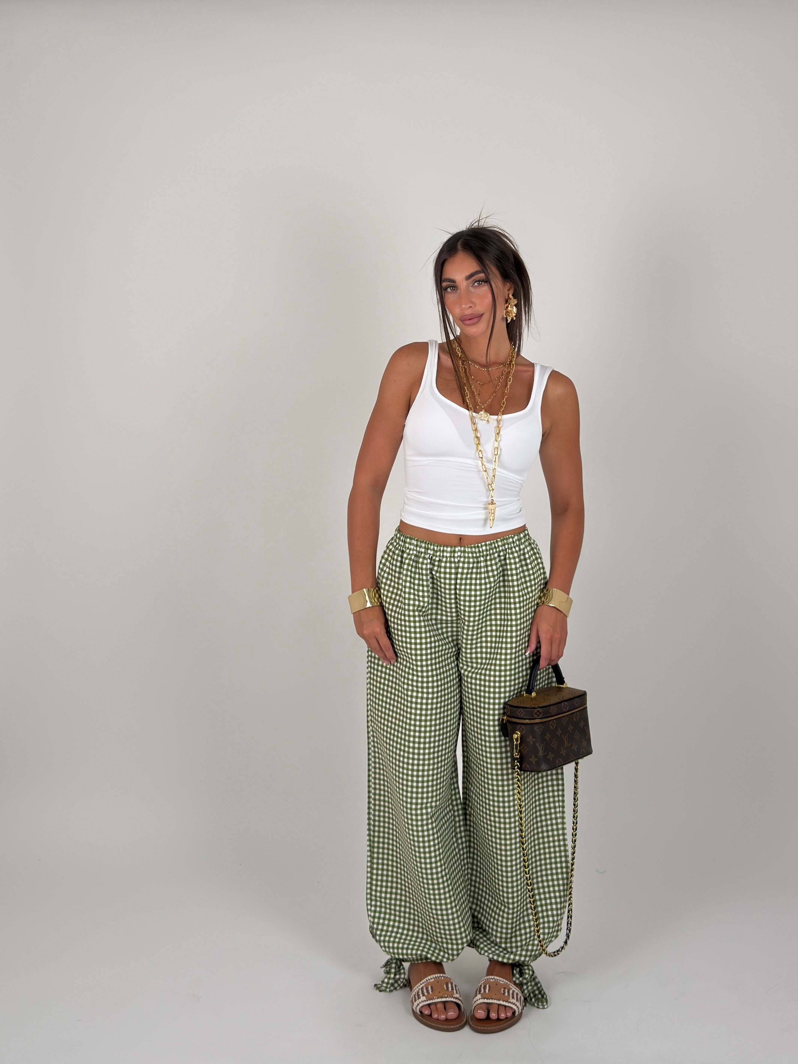 Pantalone quadri alla caviglia
