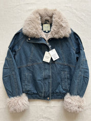 Giacca in denim con pelliccia