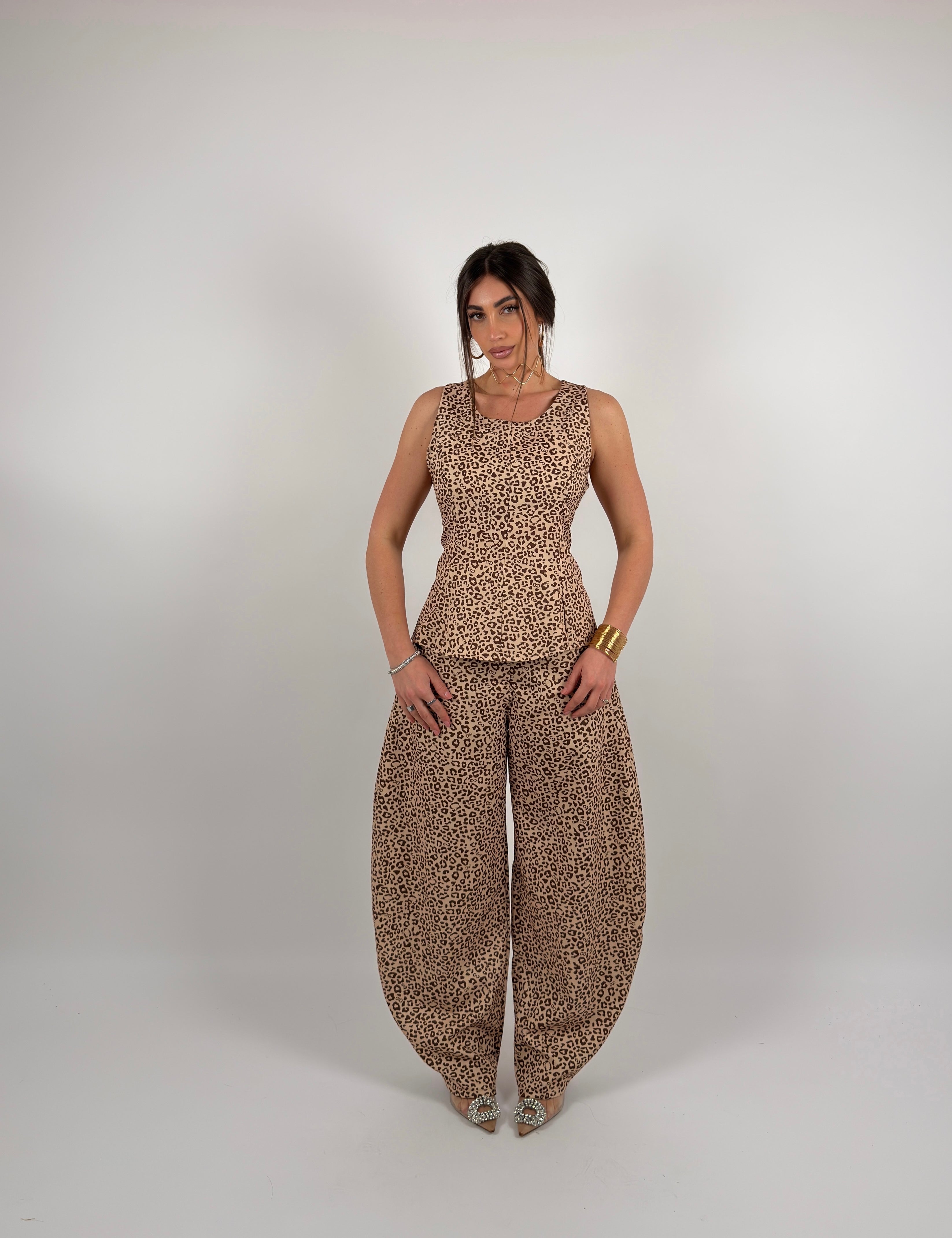 Completo ballon leopardato