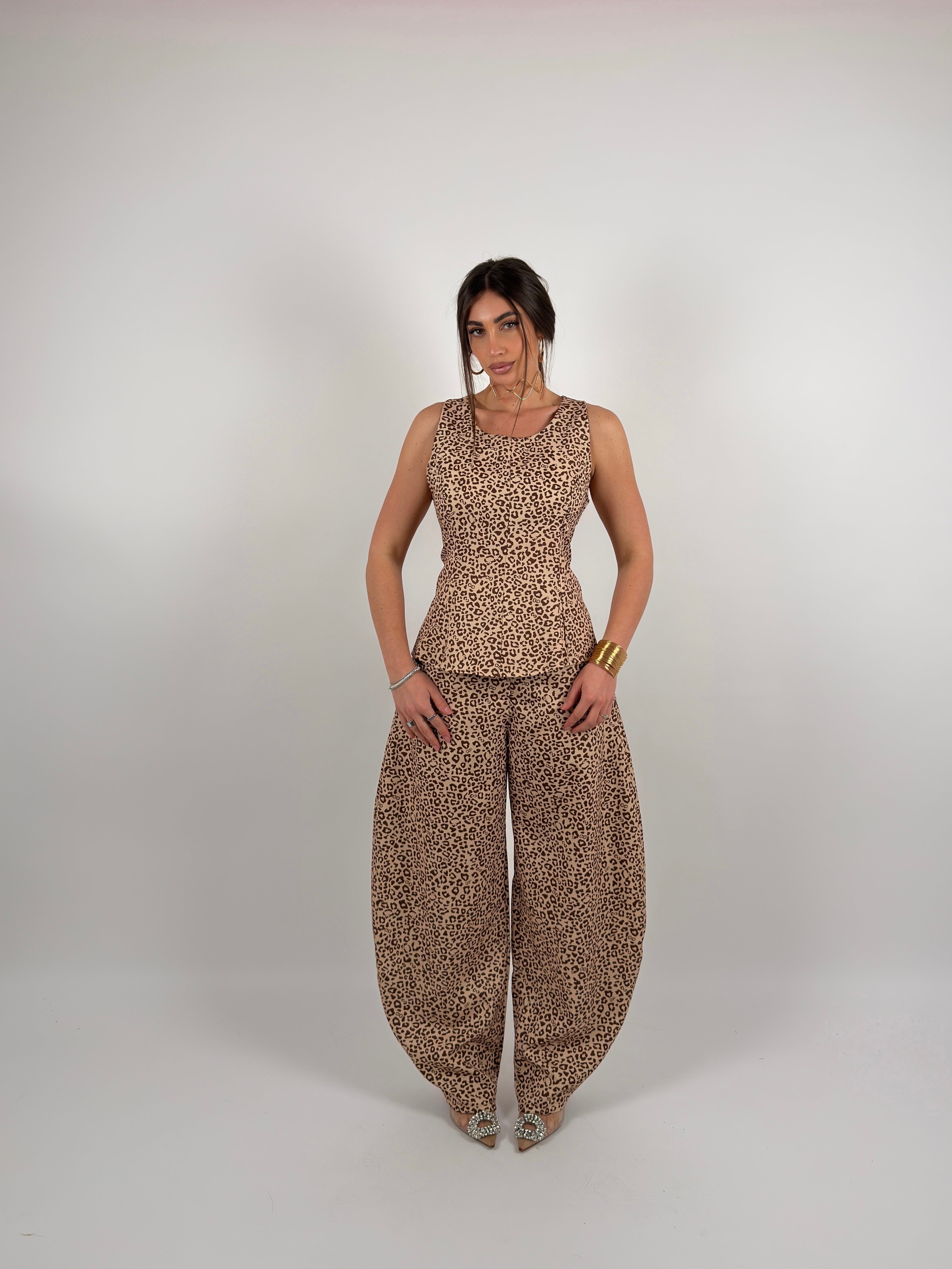 Completo ballon leopardato