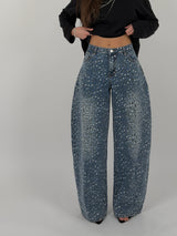 Jeans ballon maculato