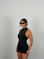 Mini Dress giromanica, mezzocollo