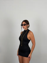 Mini Dress giromanica, mezzocollo