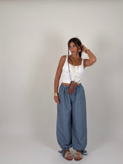Pantalone quadri alla caviglia