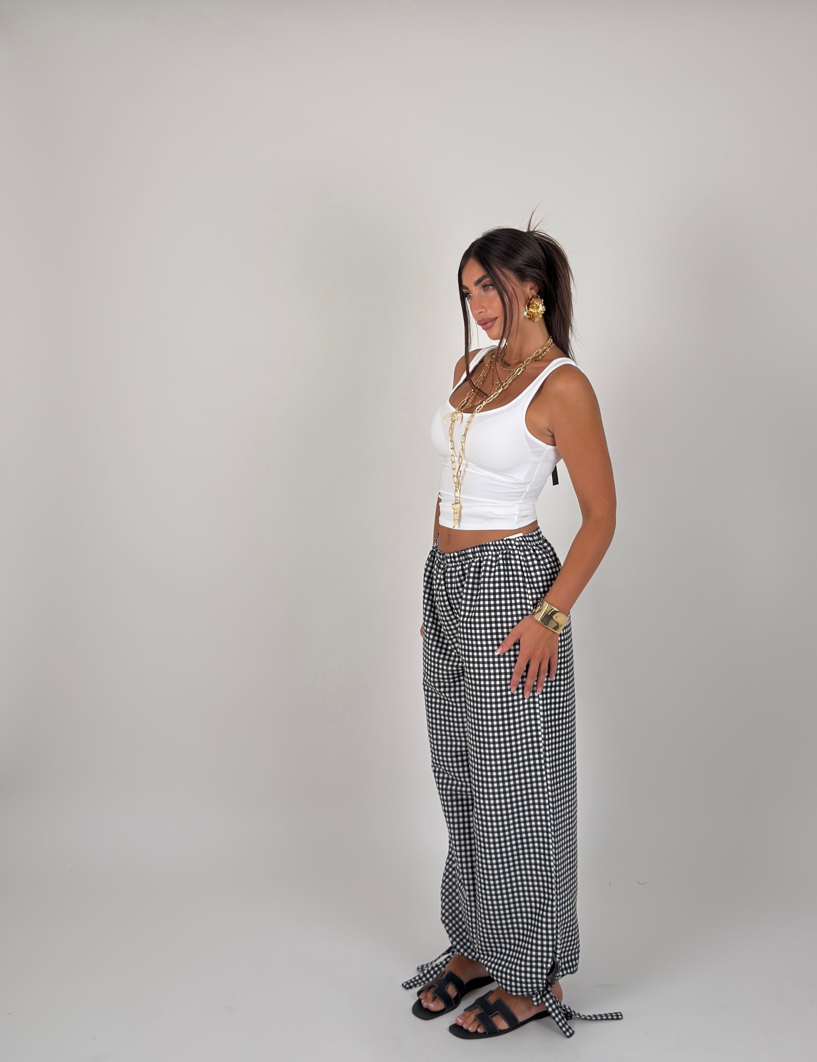 Pantalone quadri alla caviglia