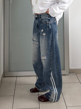 Jeans con strisce