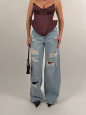 Jeans borchie palazzo