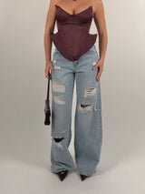 Jeans borchie palazzo
