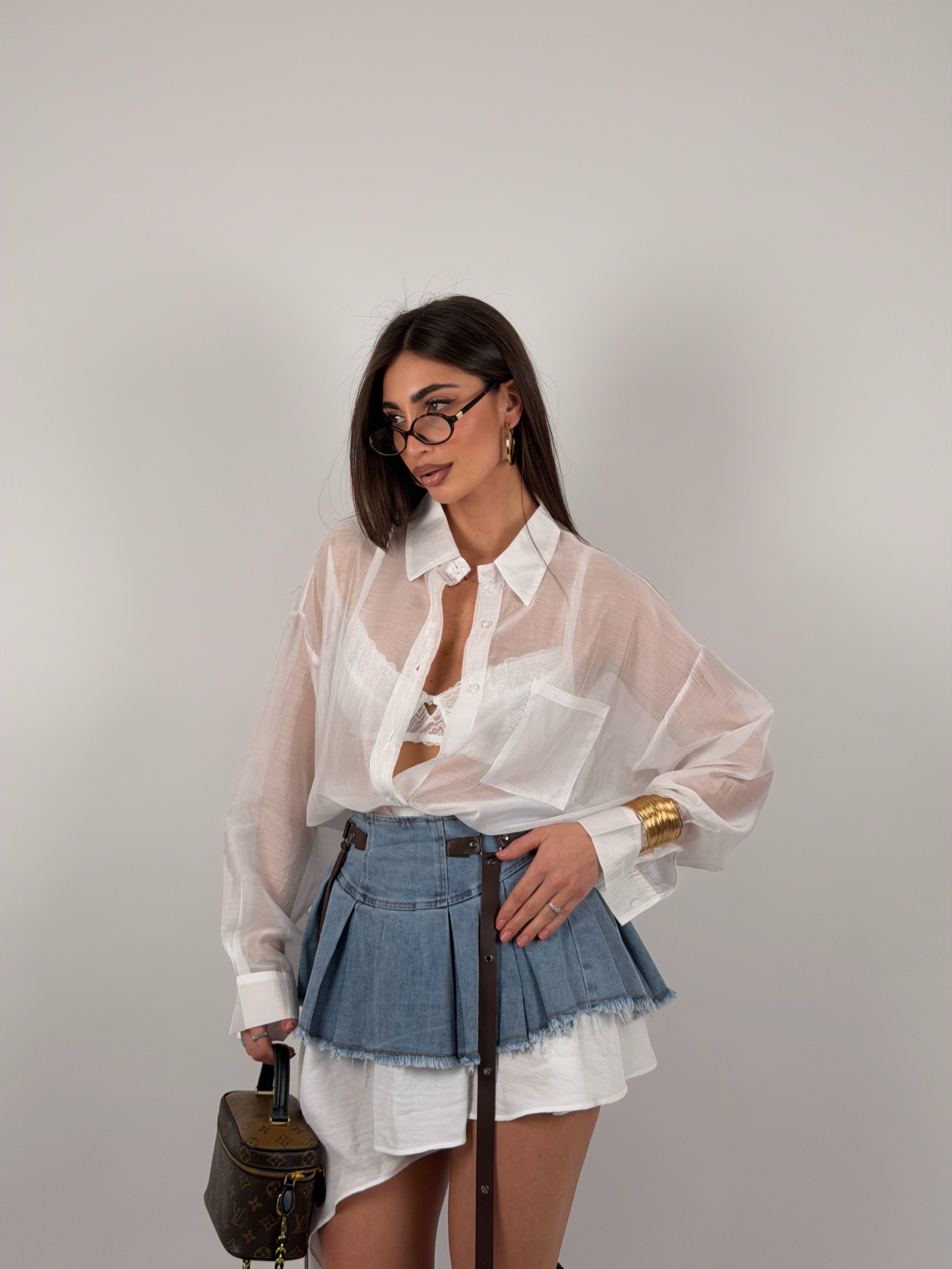 Camicia semivelata oversize