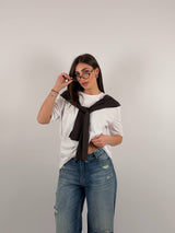 Maglia con maniche che si incrociano