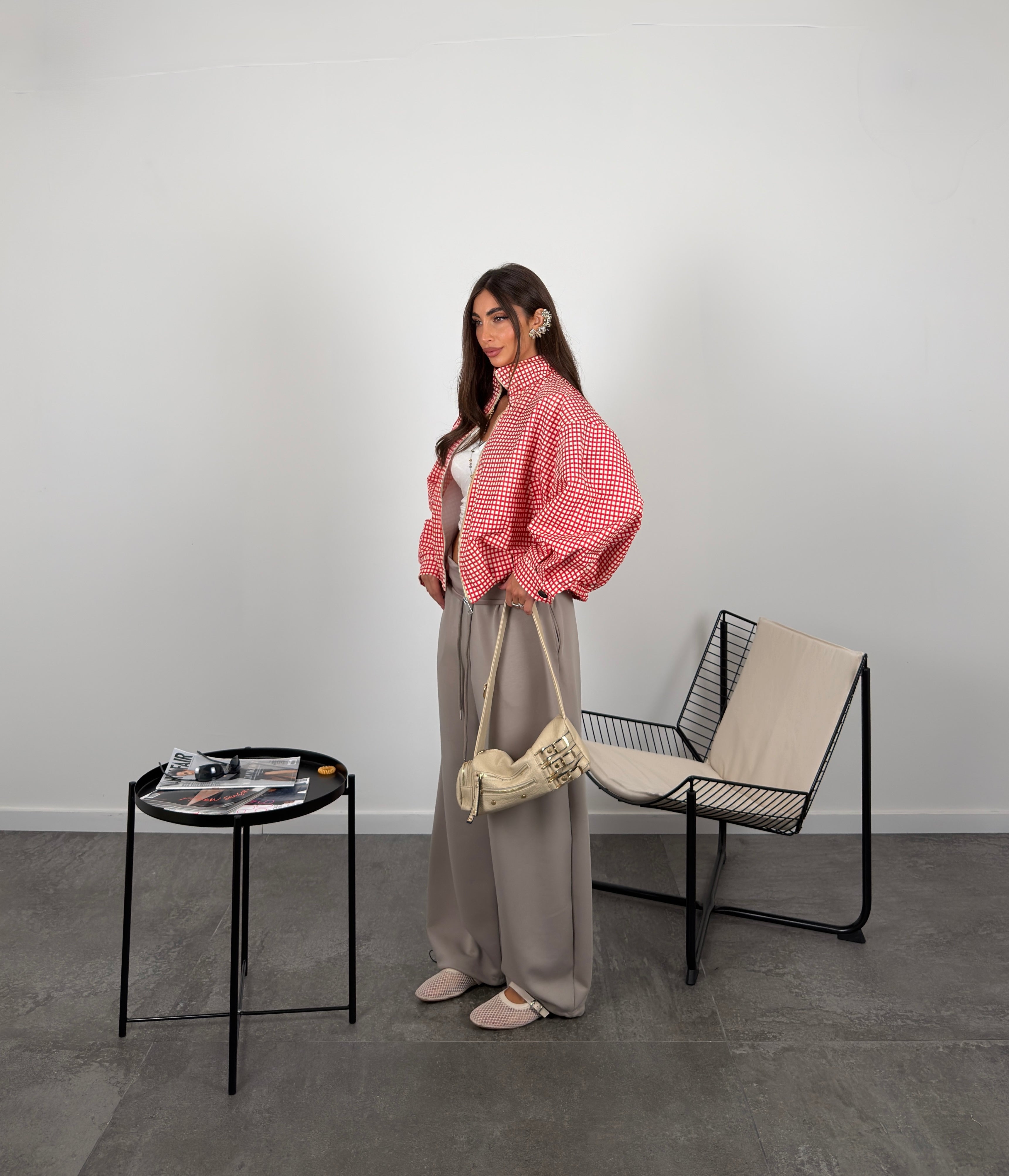 Pantalone tuta con risvolto