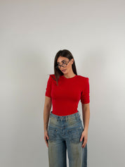 Body con spalline e girocollo