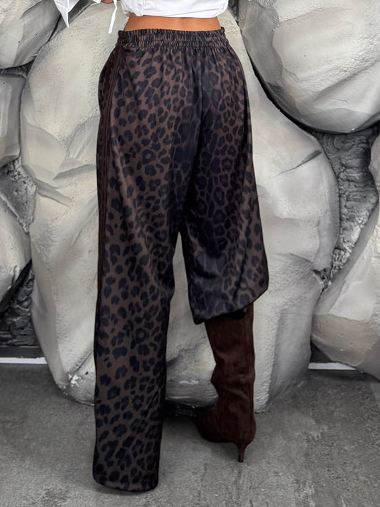 Pantalone sporty leopard