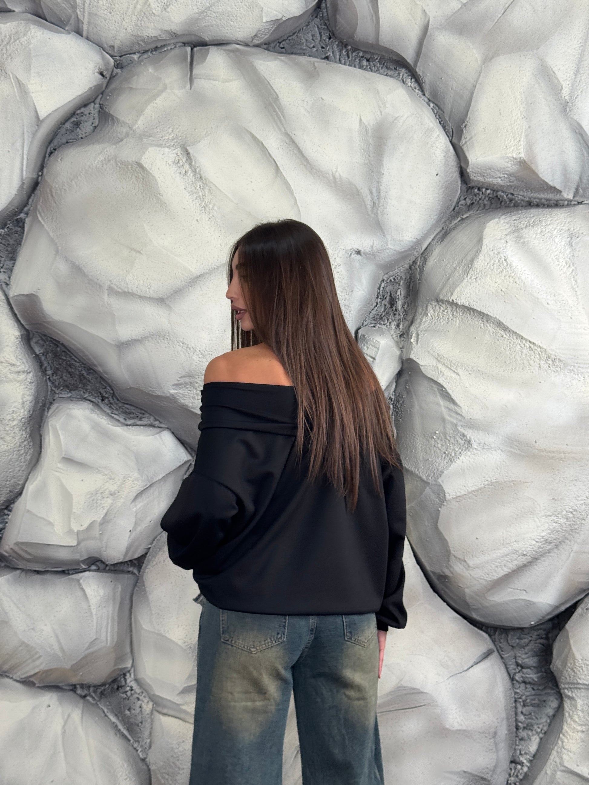 Felpa scollo a barca