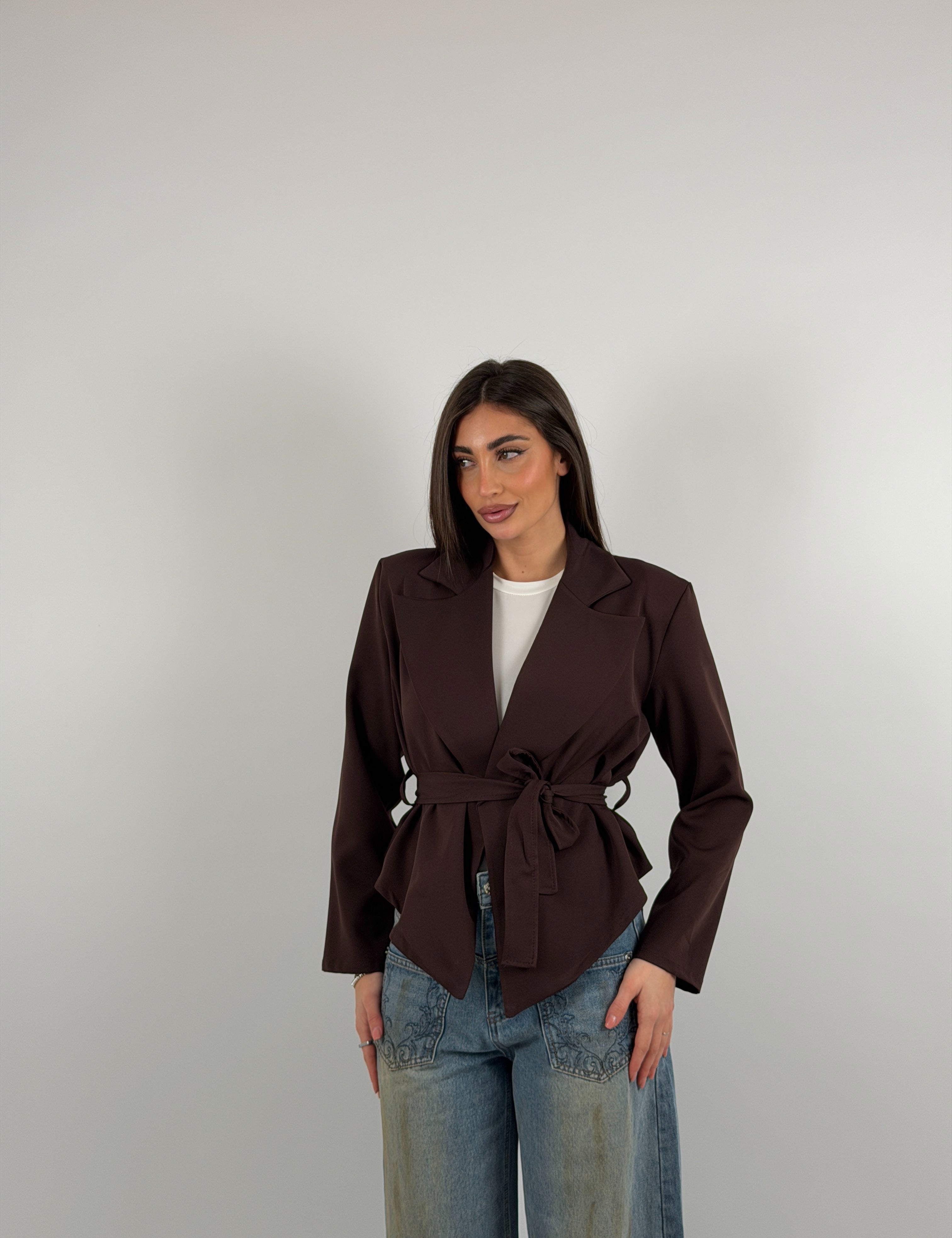 Giacca in cotone, cintura in vita