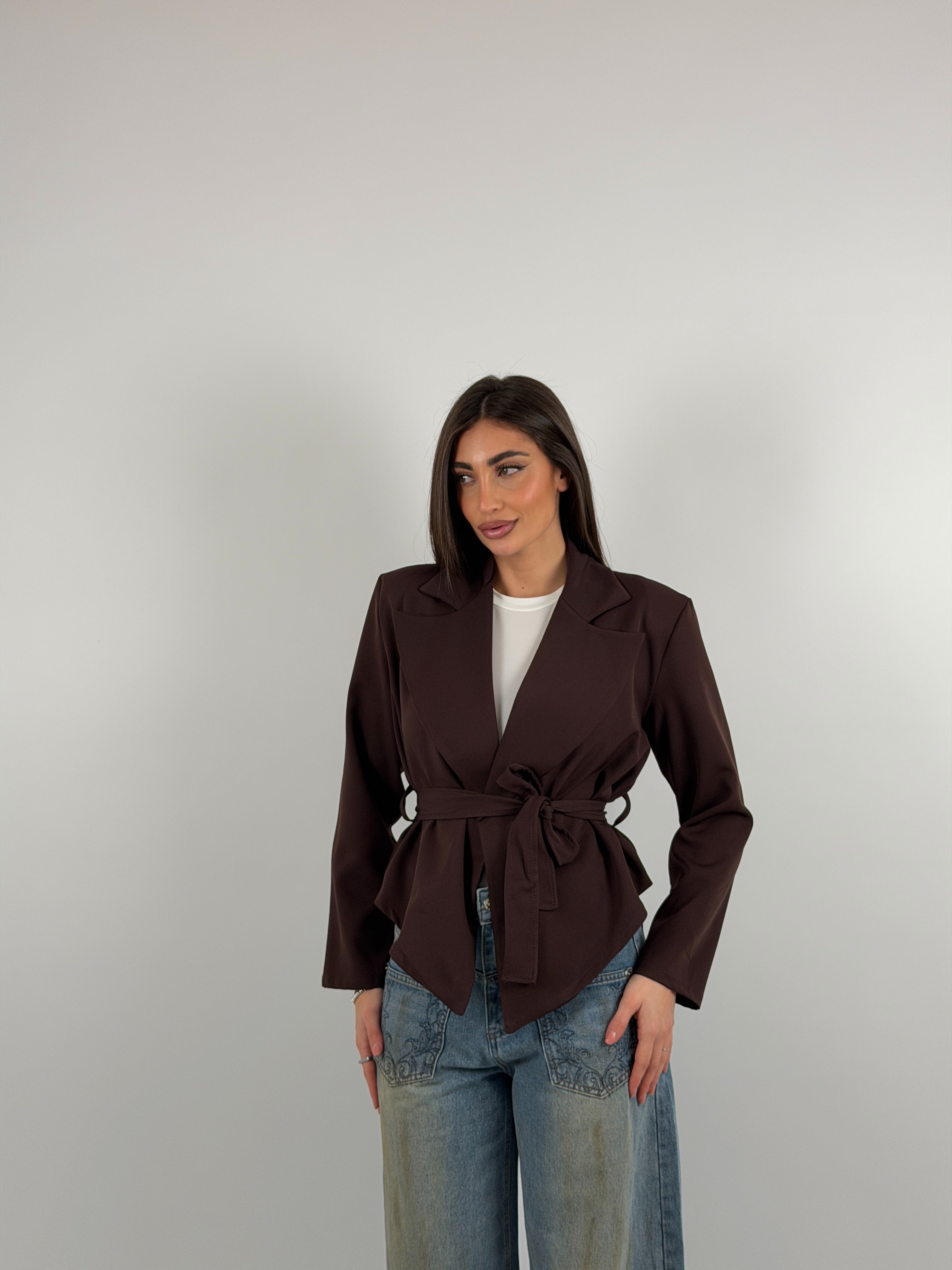 Giacca in cotone, cintura in vita