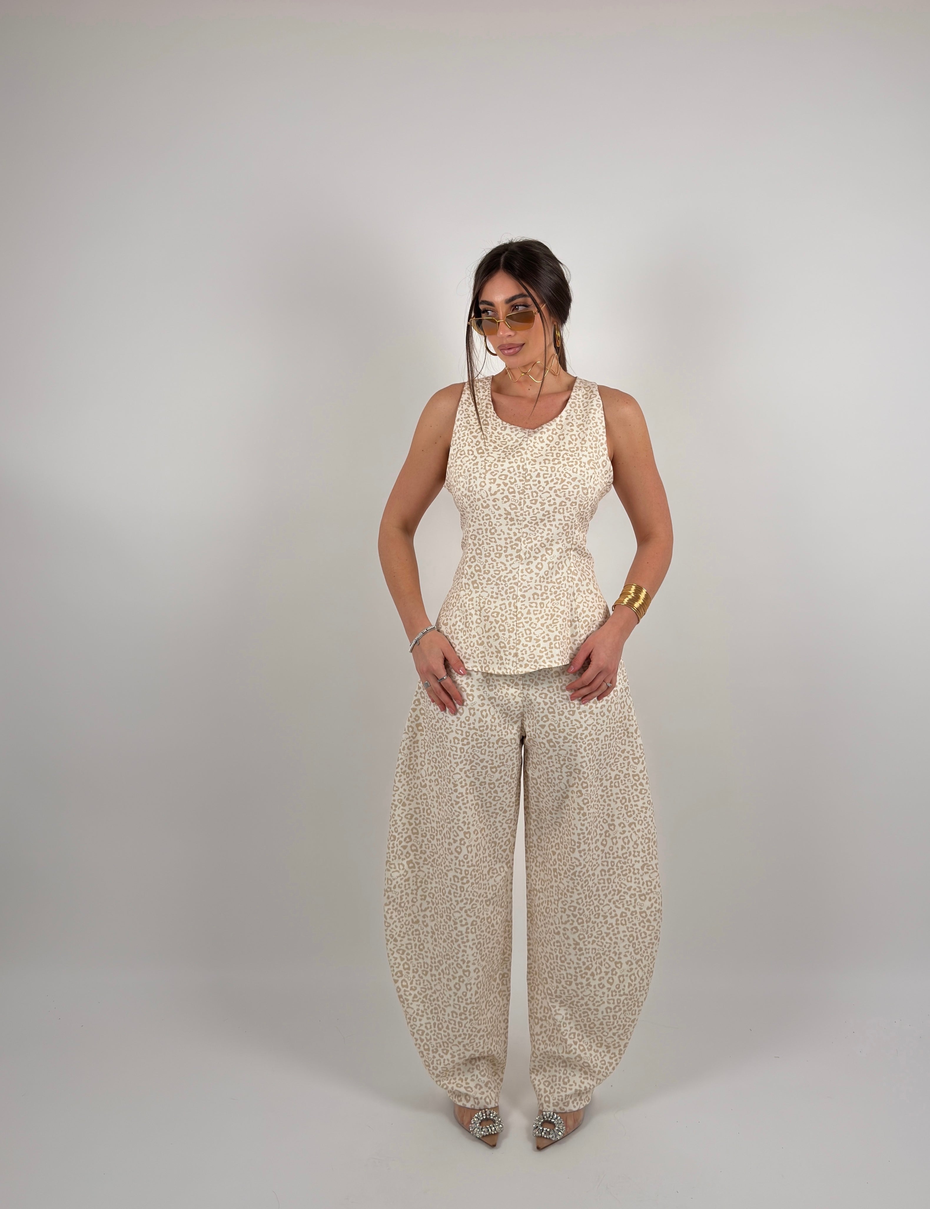 Completo ballon leopardato