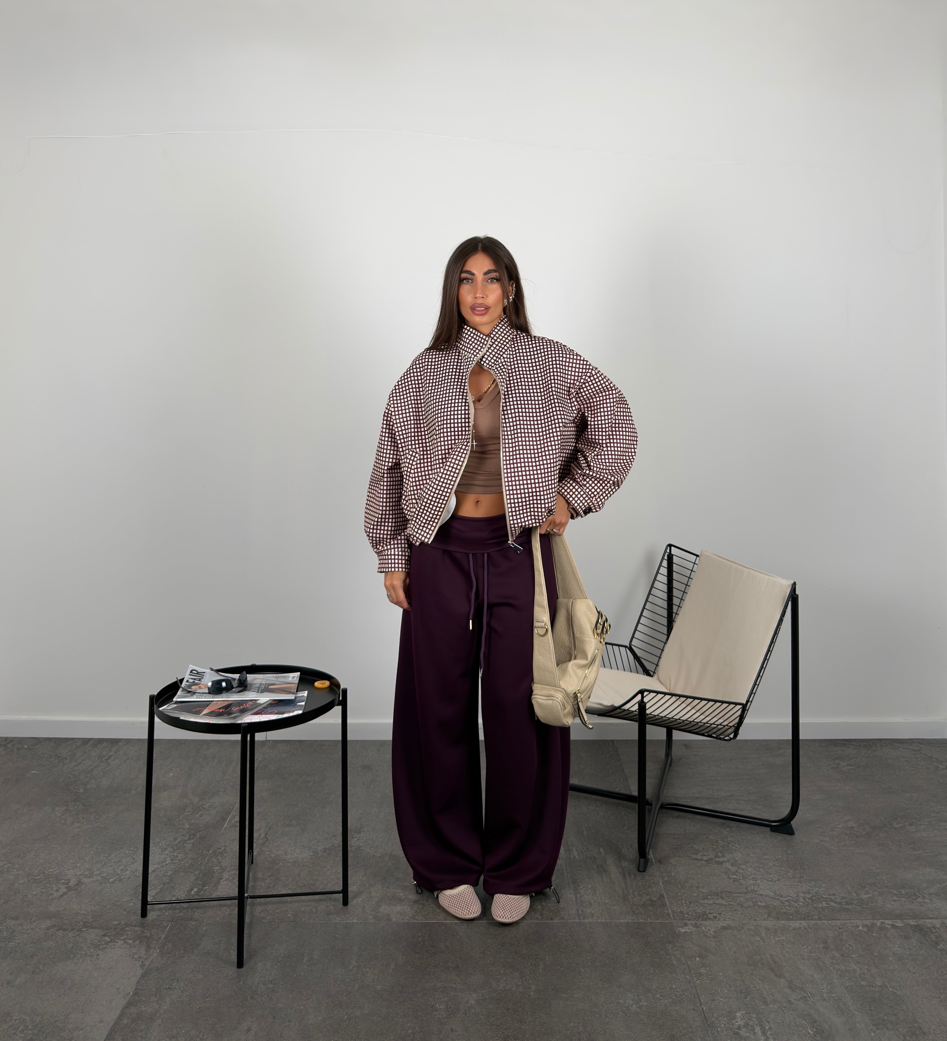 Pantalone tuta con risvolto