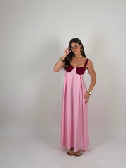 Vestito bicolor lungo