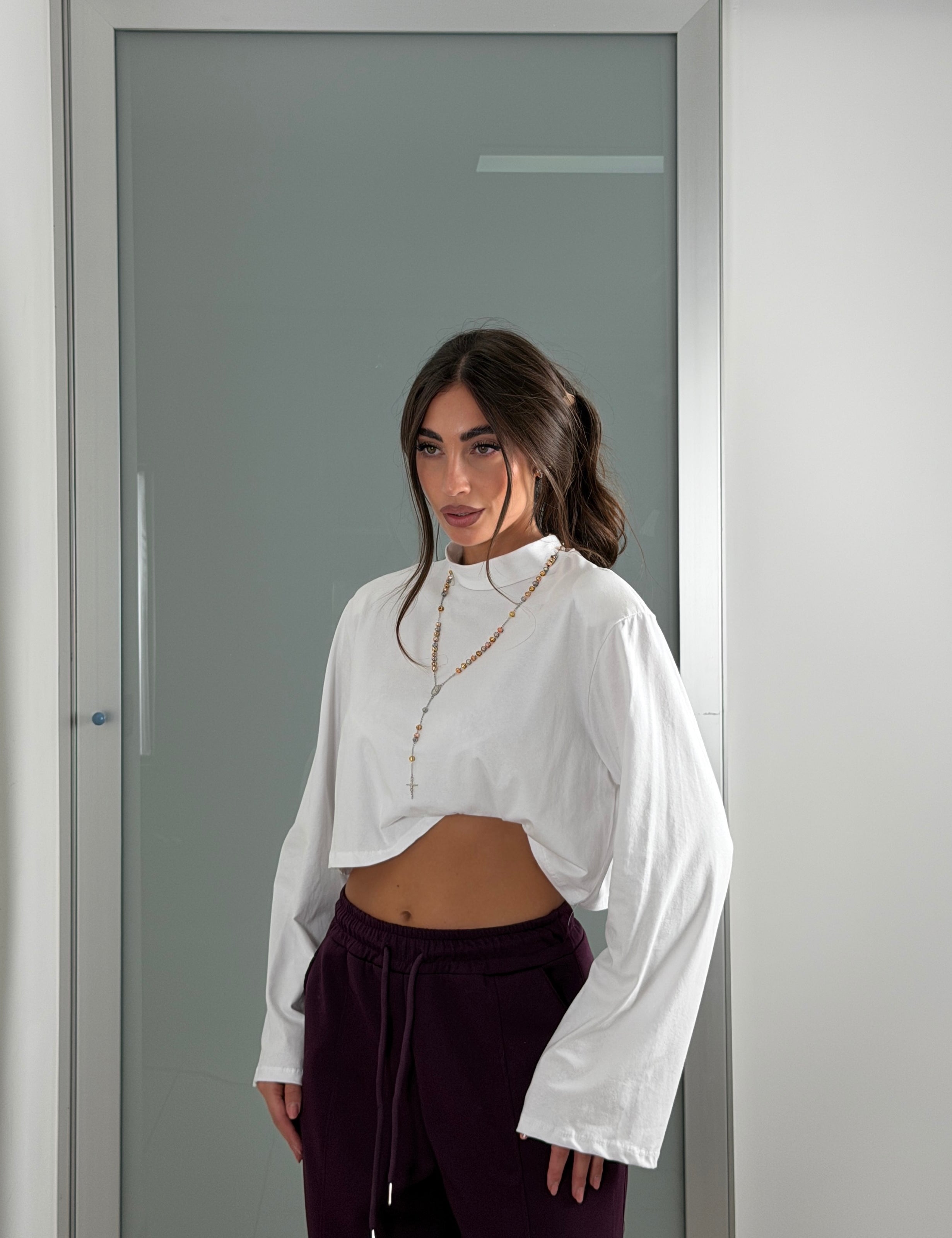 Longsleeve cotone crop