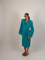 Vestito midi portafoglio semplice