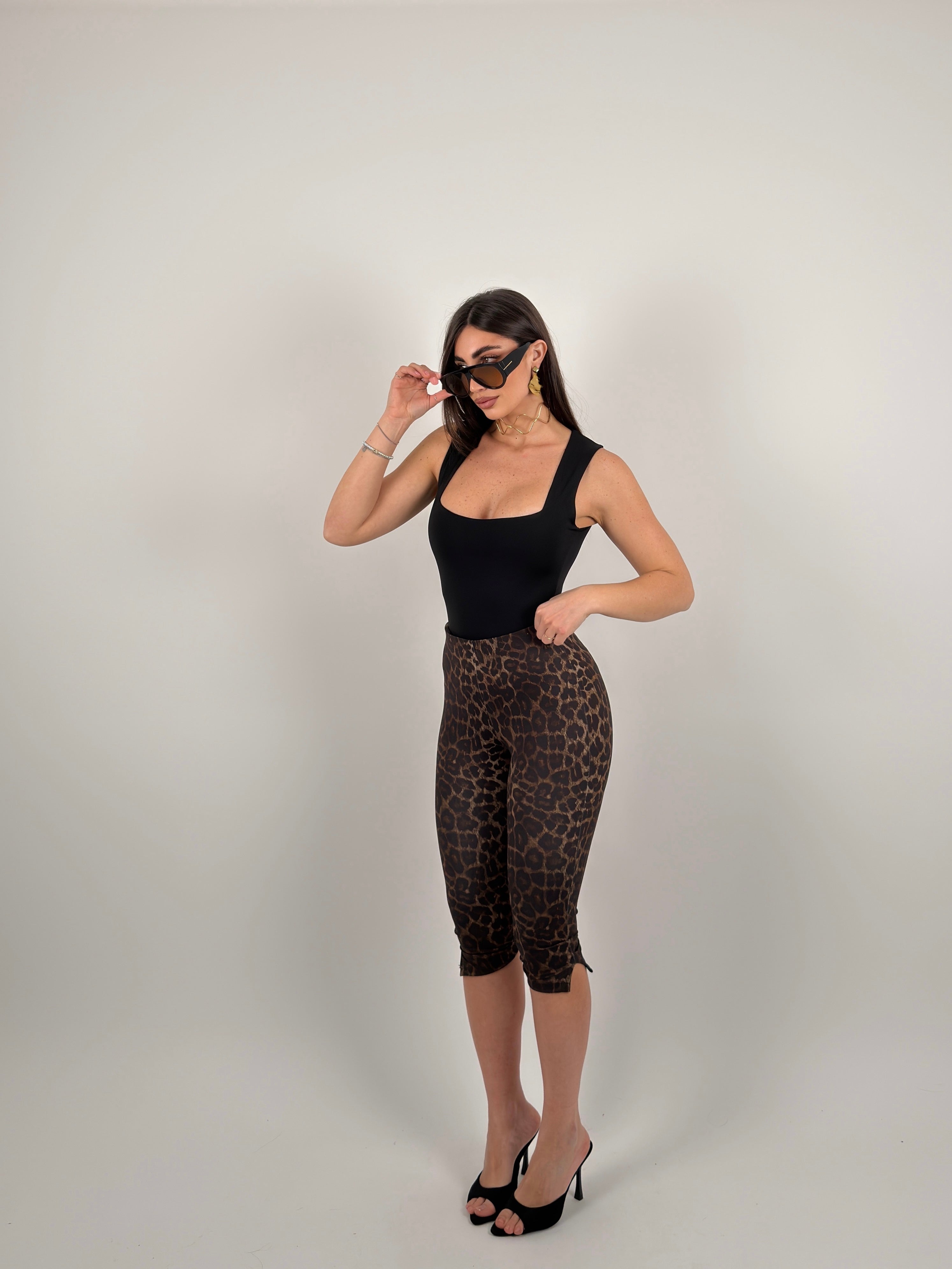 Pantalone 3/4 maculato