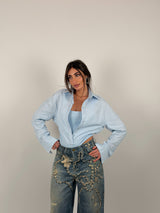 Camicia-body rigata