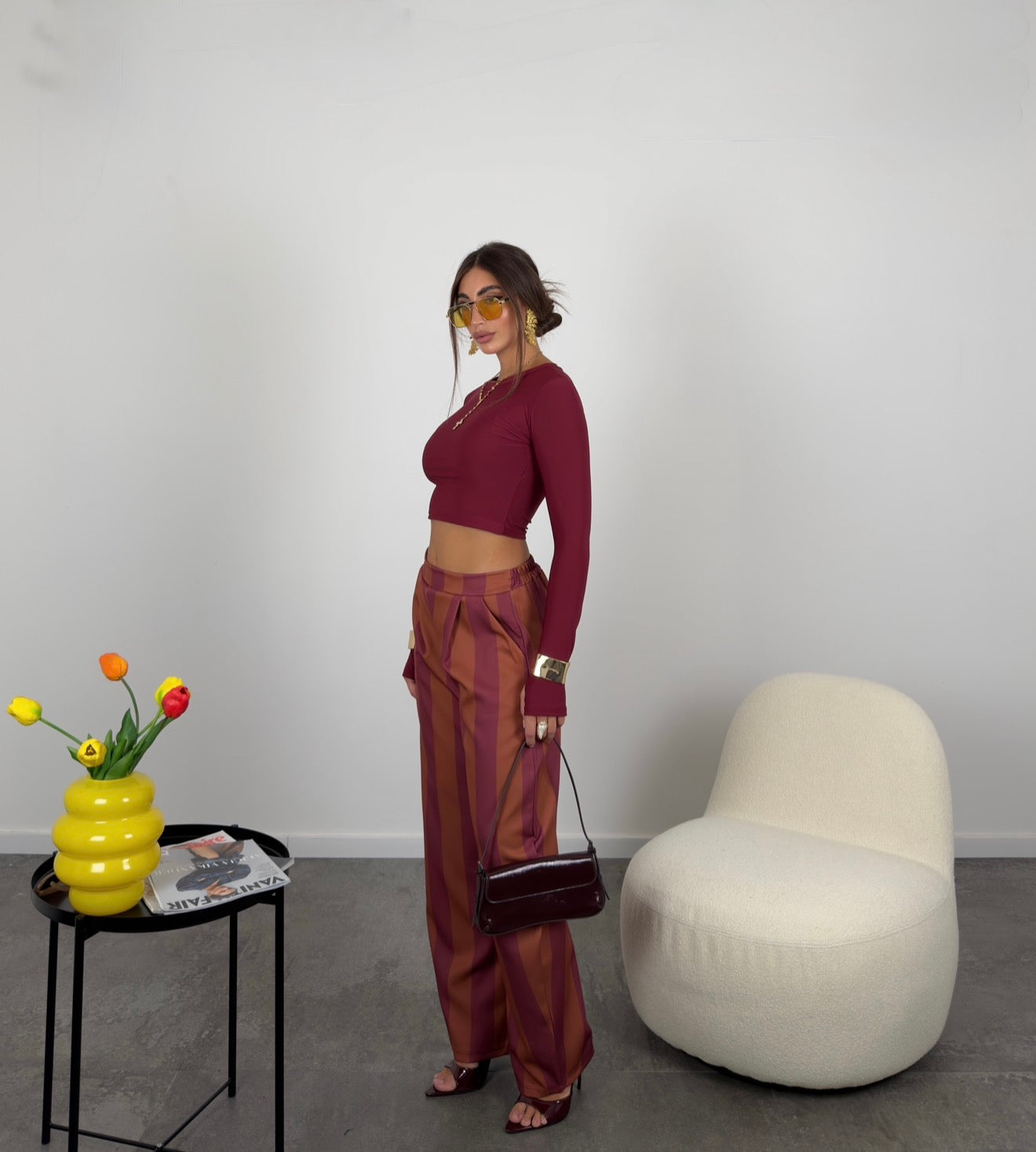 Pantalone fantasia righe ballon