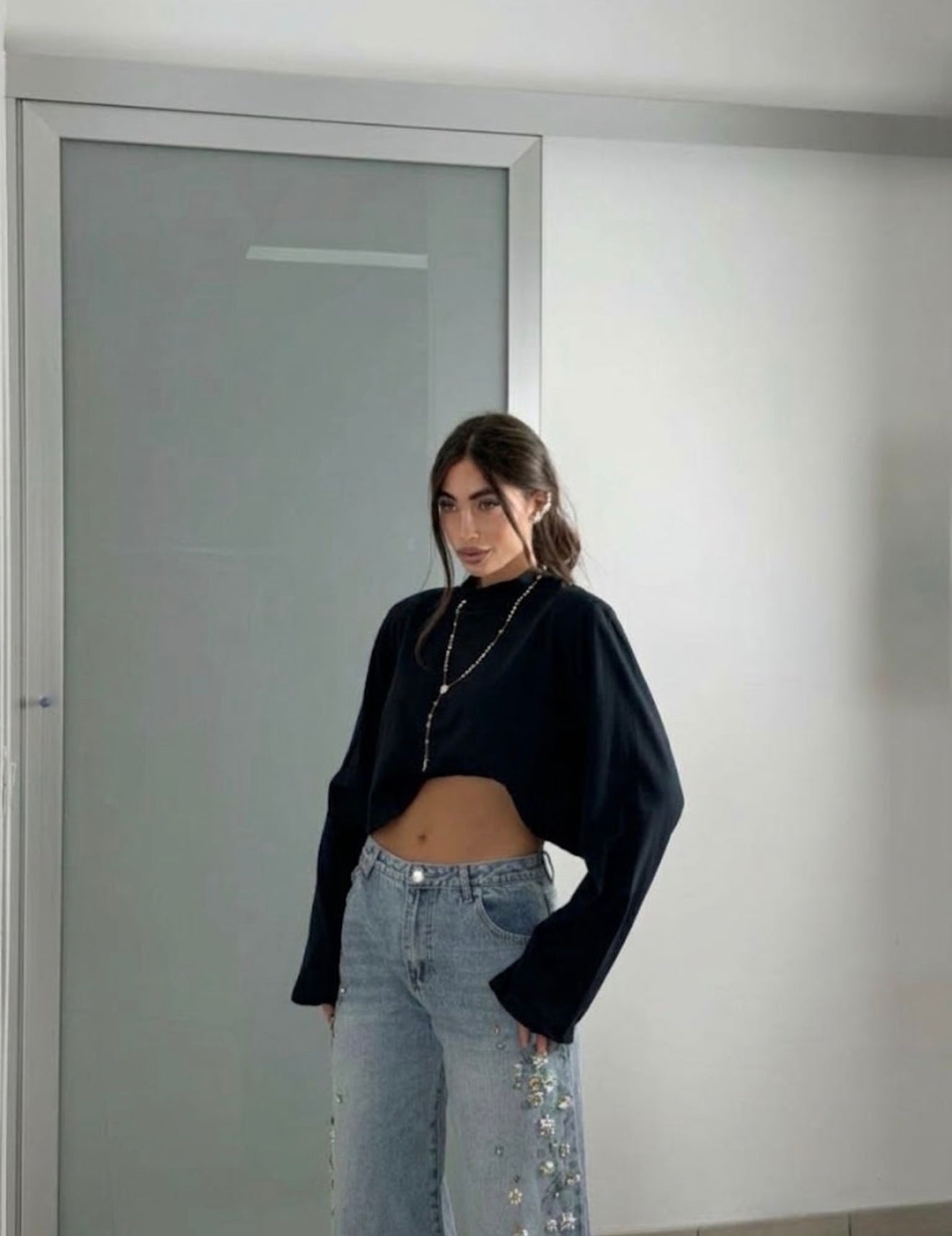 Longsleeve cotone crop