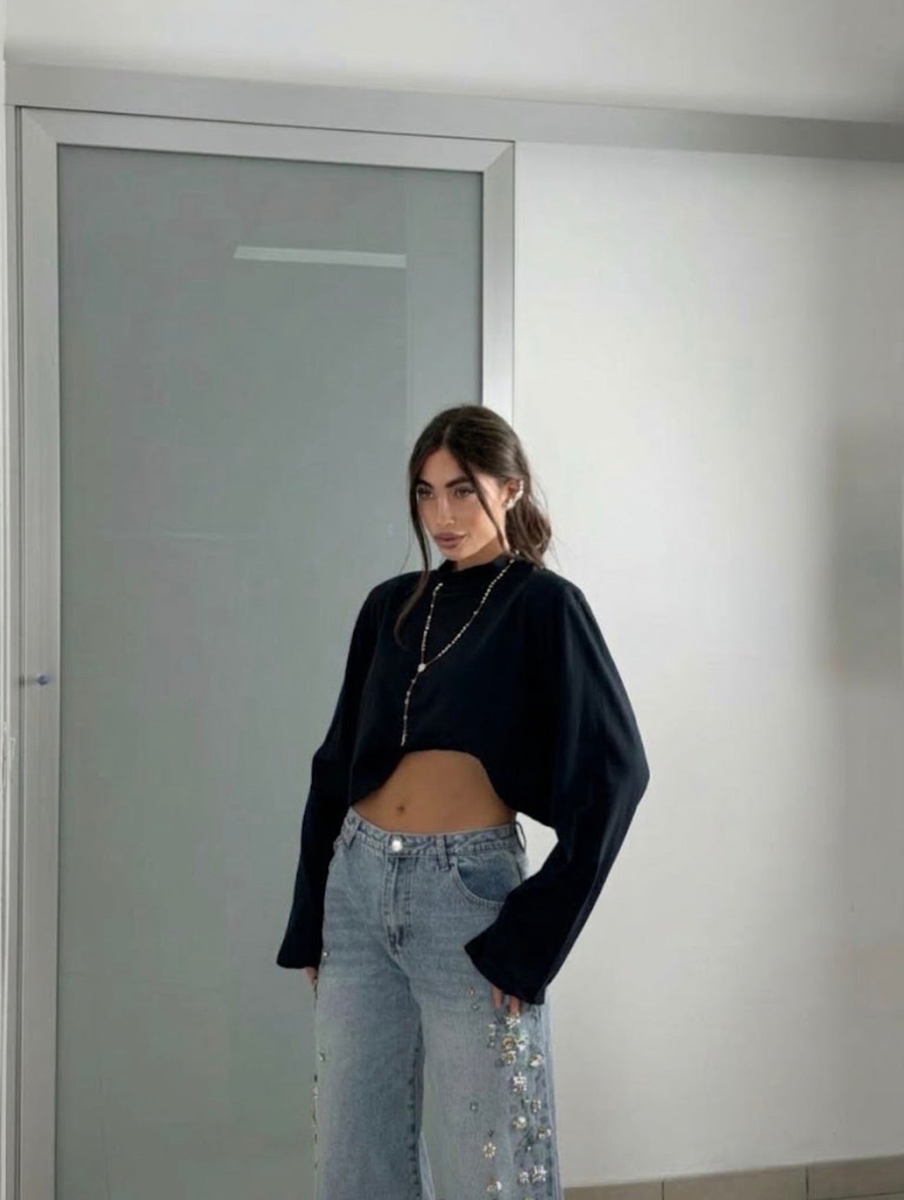 Longsleeve cotone crop