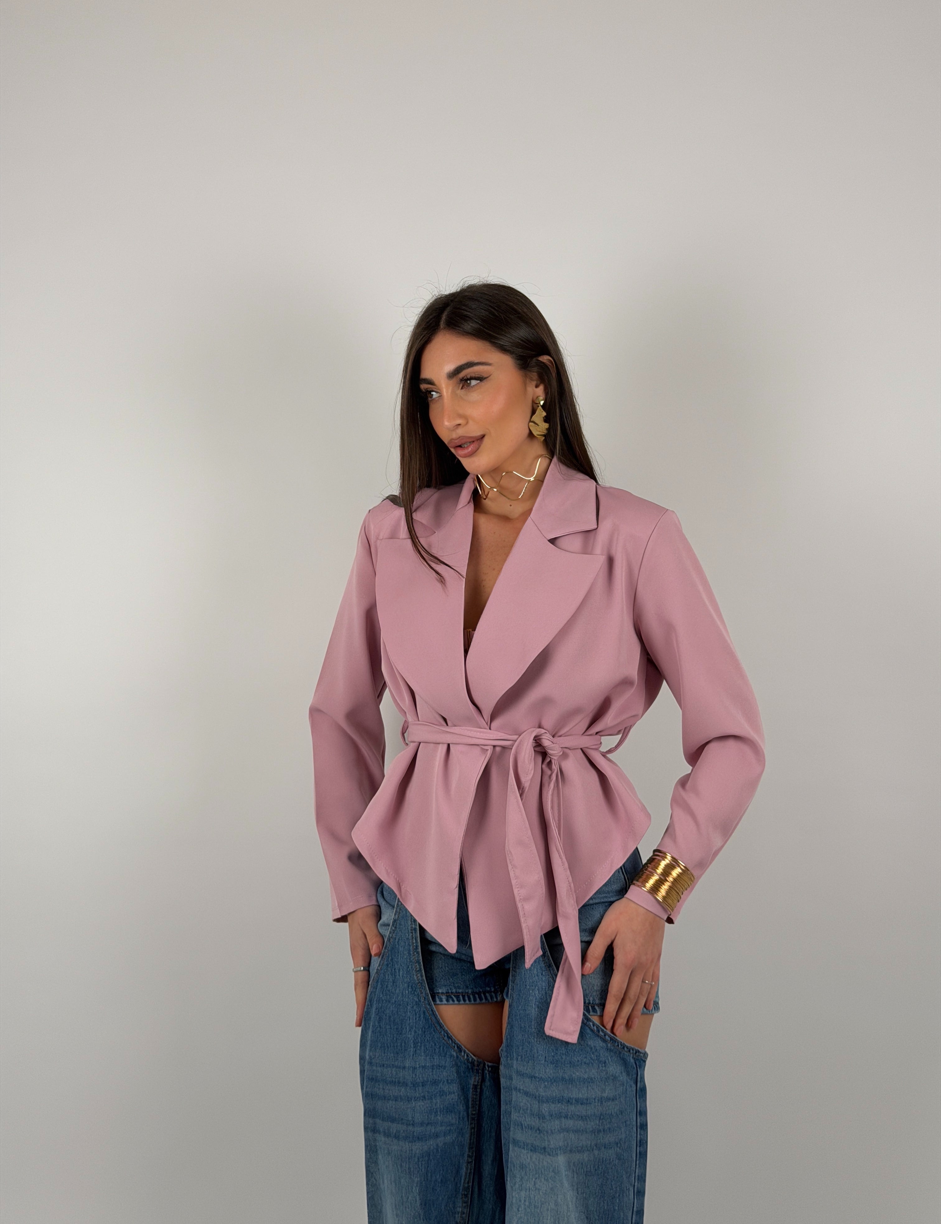 Giacca in cotone, cintura in vita