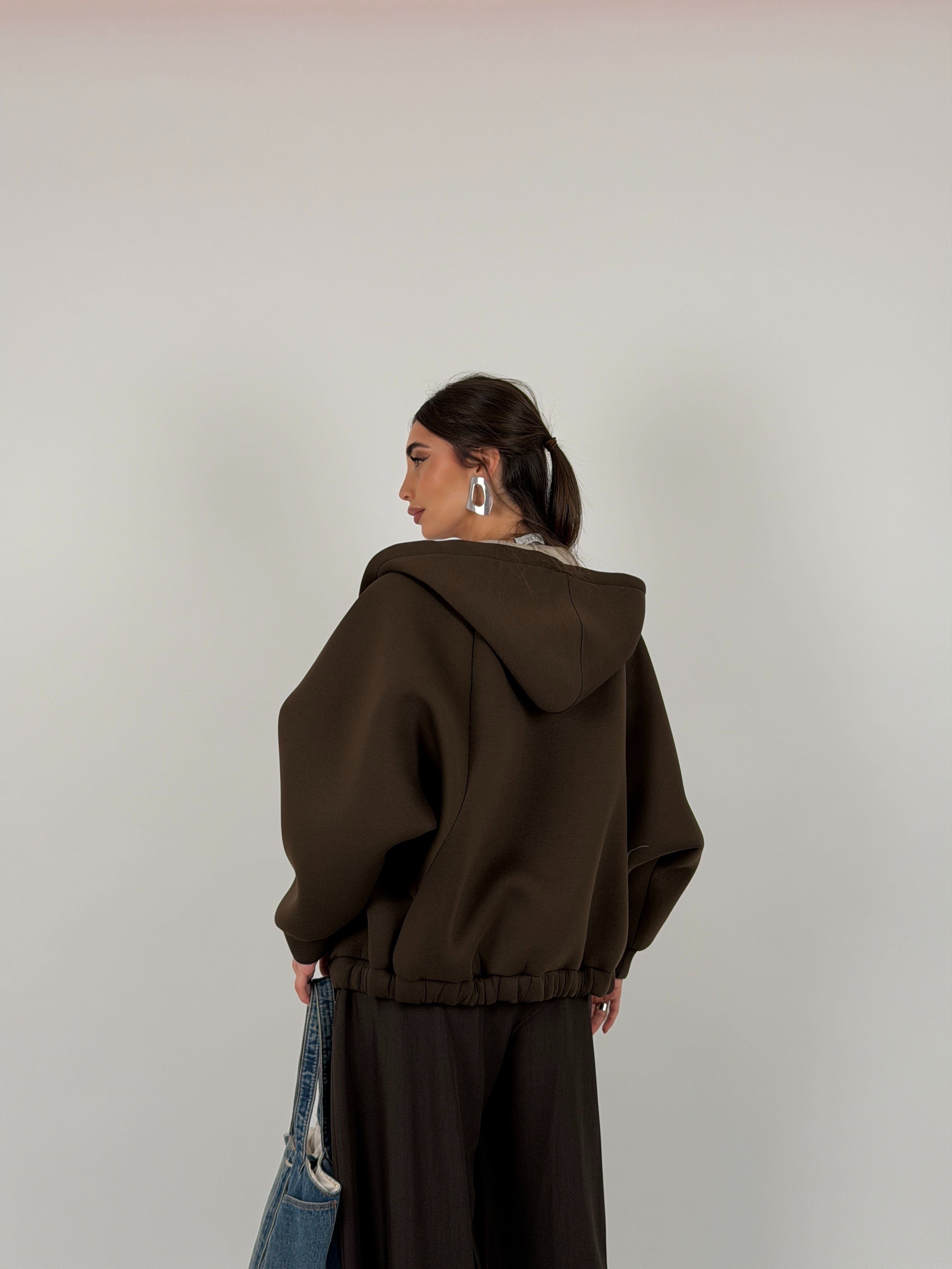 Felpa/Giacca oversize con chiusura lampo